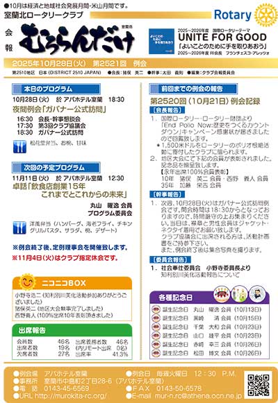 2025年8月5日（火）第2508回